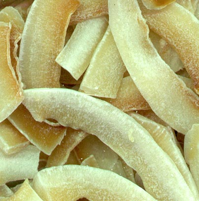 Coco tiras tostado